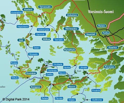 saariston rengastie kartta Saariston rengastie ja Ahvenanmaan saaristo. Lautat, lauttapaikat 